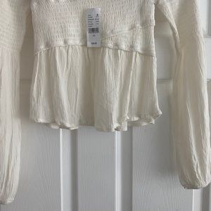 Cross Cross, long sleeve crepe top